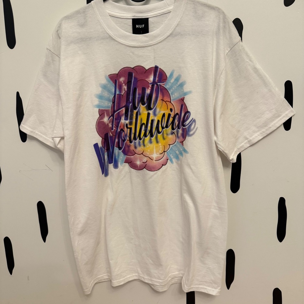 HUF‎ Always & Forever S/S Tee White Graphic T Shirt Size M Mens
